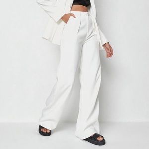 missguided tailored white trousers
